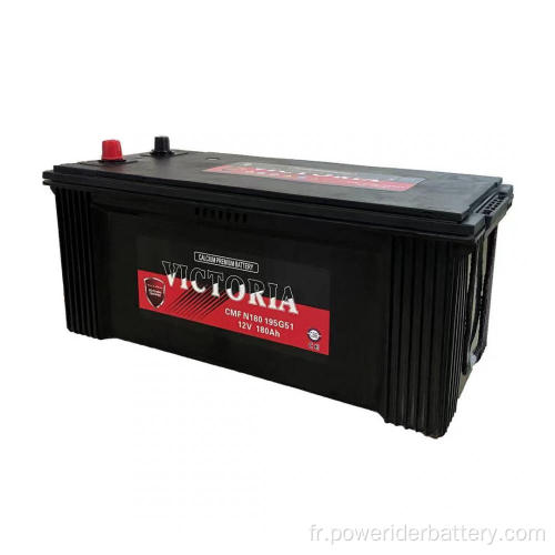 12V 180AH N180 195G51 Batterie de démarrage robuste au plomb-acide